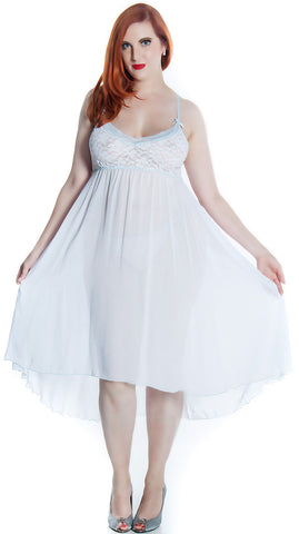 Women's Plus Size Bridal Chiffon Nightgown With G-String Set #6101X