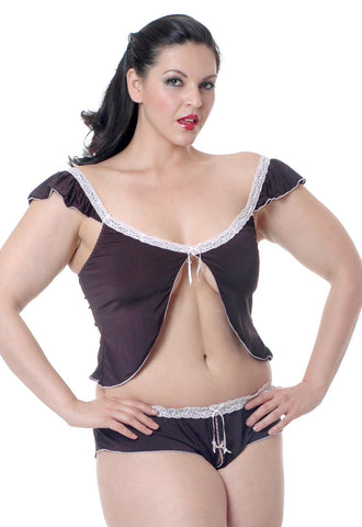 Women's Plus Size Poly/spandex Camisole Short Set #7062