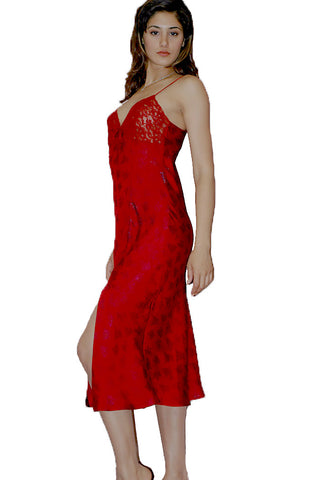 Women's Iridescent Jacquard Gown with Lace #761f