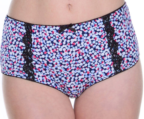 Women's Missy & Plus Printed Slinky Knit High Rise Retro Panty # 8164/x