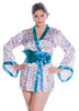 Women's Geisha Costume Short Kimono Robe #C076/X (S/M-3X/4X)