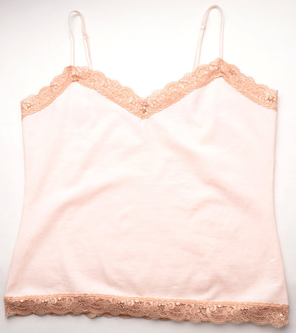 Cotn & Lu Pima Cotton Camisole 2283H, Pink/Nude, Large