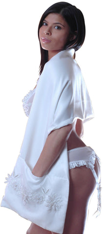 Women's Satin Embroidery and Beading Shawl # S3