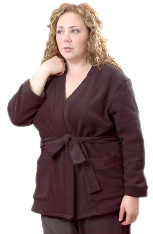 Women's Plus Size Polar Fleece Short Cardigan #3055X