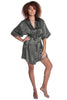 Women's Silky Classic Short Kimono Robe #3028A