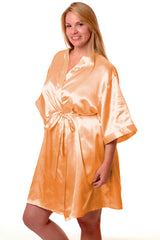 Women's Plus Size Silky Classic Short Kimono Robe #3028AX