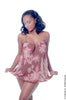 Women's Printed Chiffon 3-Pieces Baby Doll Pajama Set #2080