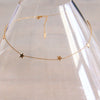 Stainless steel fine short necklace with stars – gold – SS229