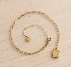 Stainless steel fine necklace 'AU REVOIR' – gold – SS225