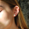 Small Heart Earrings in 20K Matt Gold Plate - EAK08G