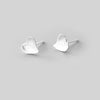 Curved Heart Earring in Sterling Silver - EAQ67S