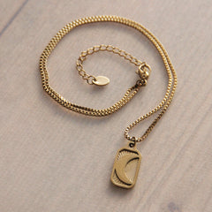 Snake chain with tag moon – gold – SS205