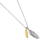 Twin Feather Necklace with Silver Chain - NLK80S