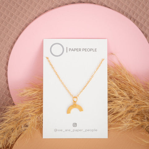 Small Rainbow Necklace - Gold Plated Cable Chain + Small Rainbow 18" - WA4