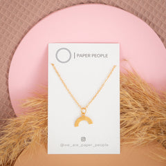 Small Rainbow Necklace - Gold Plated Cable Chain + Small Rainbow 18" - WA4