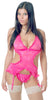 Women's Plus Size Stretch Lace Teddy and G-String 2 Piece Set #1053X