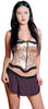 Women's Metallic Foil Strapless Bustier and Skirt 2 Piece Set #1067