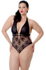 Women's Plus Size All Over Lace Halter Teddy #1073X