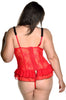Women's Plus Size Open Cups Lace Bustier and G-String 2 Piece Set #1076X