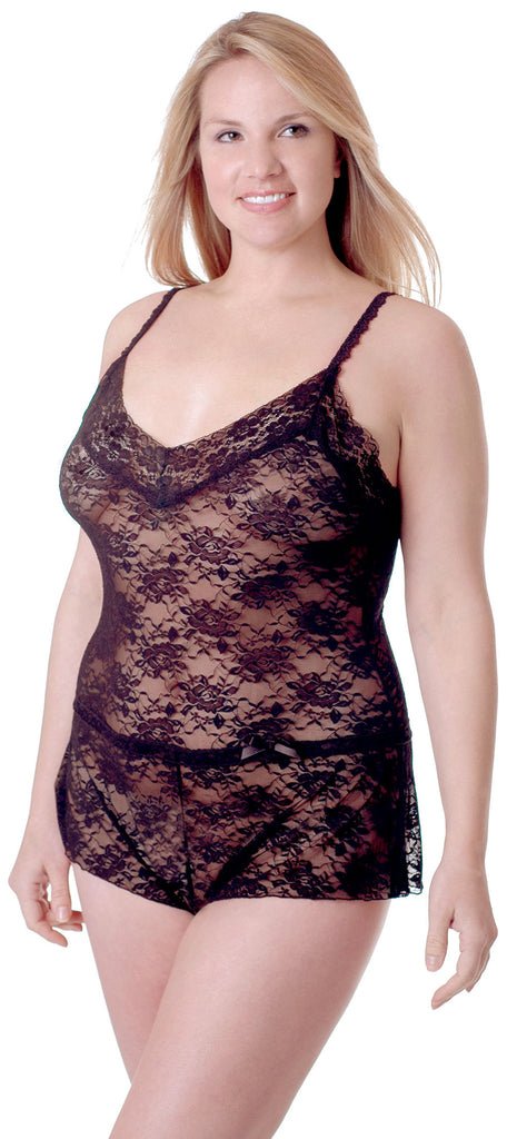 Women's Plus Size All Over Lace Teddy Romper #1079X – shirleymccoycouture