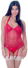 Women's Plus Size Sequined Mesh Bustier and G-String 2 Piece Set #1083X