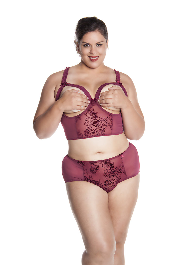 Plus Size women's Long Line Open Cup Bra and High Rise Retro Panty 2 P –  shirleymccoycouture