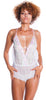Women's Missy & Plus Mesh and Embroidered Lace Teddy Romper #1134/X