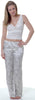 Women's Plus Size Lace Camisole with Print Charmeuse Pant, Pajama Set #2025X