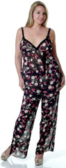 Women's Plus Size Printed Georgette Embroideried Camisole Pajama Set #2045X
