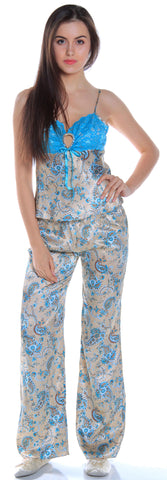 Women's Printed Charmeuse Camisole Pajama Set #2048/X