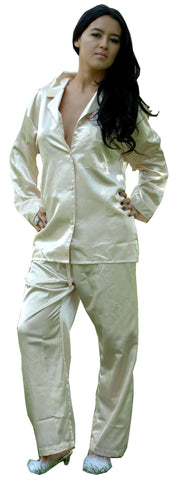 Women's Classic Brushed Back Satin Long Pajama Set #2062