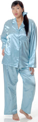 Women's Plus Size Classic Brushed Back Satin Long Pajama Set #2062X