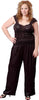 Women's Lace and Charmeuse Camisole Pajama Pant Set #2071/x