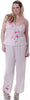 Women's Plus Size Georgette Embroideried Camisole Pajama Set #2075X