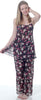 Women's Printed Chiffon 3-Pieces Baby Doll Pajama Set #2080