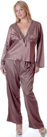 Women's Plus Size Matte Satin Pajama Set #2082X