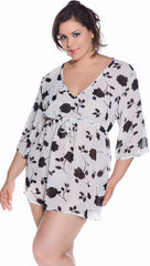 Women's Plus Size Printed Chiffon Swim Coverup or Nightshirt #2086X