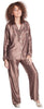 Women's Stripe Dull Satin Long Sleeves Pajama Set 2125