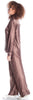 Women's Stripe Dull Satin Long Sleeves Pajama Set 2125