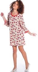 Women's Printed Knitted Sleepshirt + Robe Set 21263085A/X