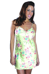 Women's Printed Charmeuse Chemise #256a
