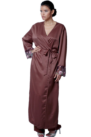 Women's Matte Satin Silky Long Robe #3010
