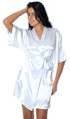 Women's Silky Classic Short Kimono Robe #3028