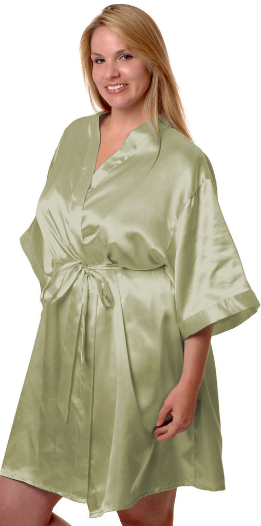 plus size short dressing gown Aria's Closet Arias Closet Plus Size Saks Short Double Satin Dressing Gown Nightgown Set- Trendyol