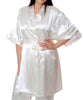 Women's Plus Size Silky Short Kimono Robe #3028X