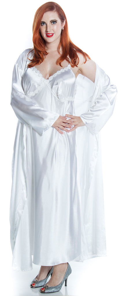 Women's Super Plus Size Silky Nightgown With Venice Lace #6010XX –  shirleymccoycouture