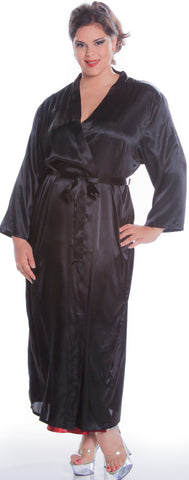 Women's Silky Classic Plus Size Long Kimono Robe #3049X