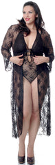 Women's Plus Size Stretch Lace Long Robe  #3053X