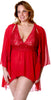 Women's Chiffon Babydoll with G-string And Short Robe 3 Pieces Set #52133058/X/XX
