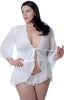 Women's Plus Size Chiffon Fitted Short Robe #3058X